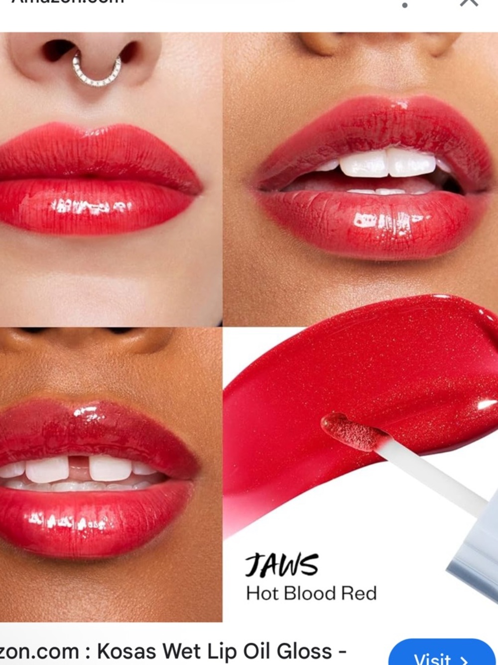 Kosas Jaws wet lip oil lip plumping gloss